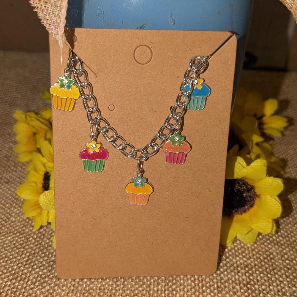Colorful Cupcake Charm Bracelet for Kids